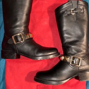Valentino Rider boots, Gold studded straps
